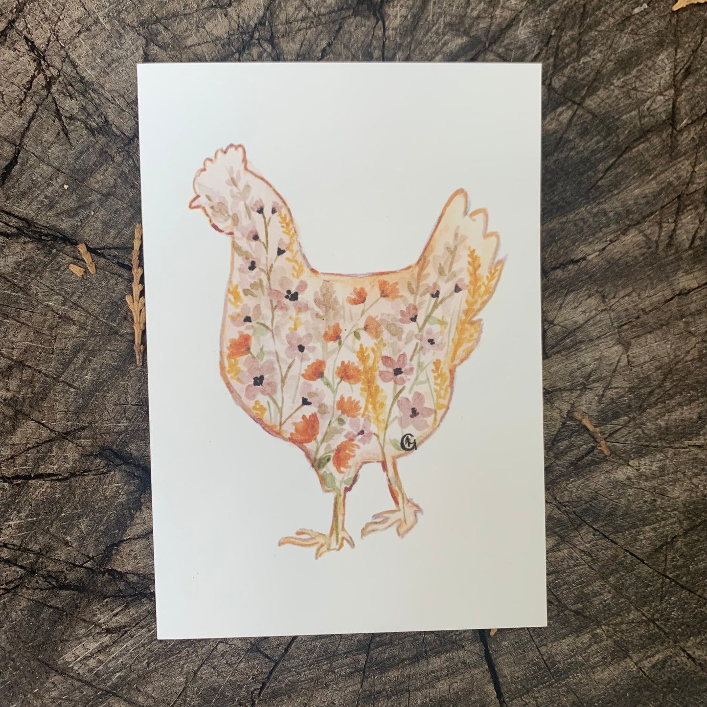 Wildflower Chicken Print