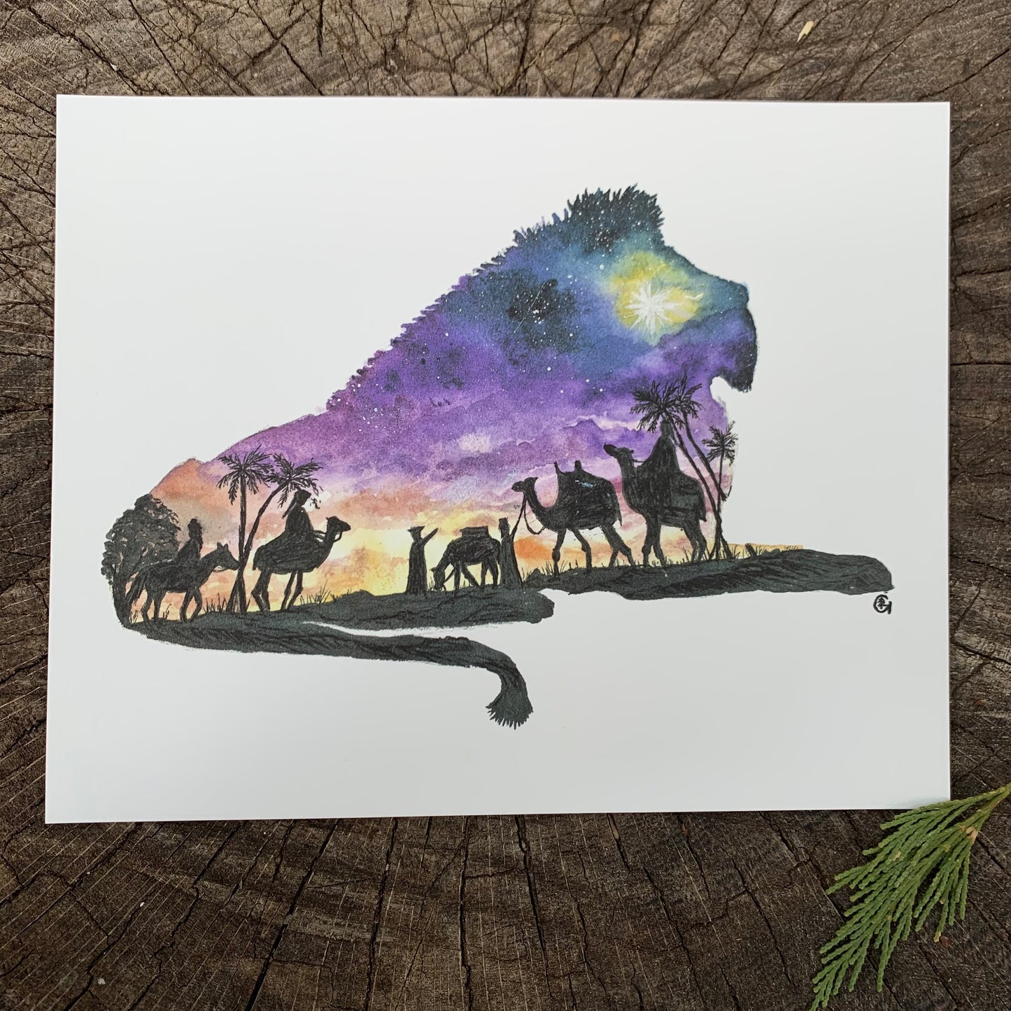 Christmas Lion Print