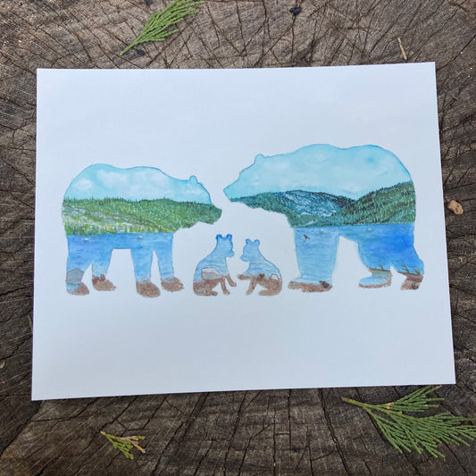 Pinecrest Bear Family Print