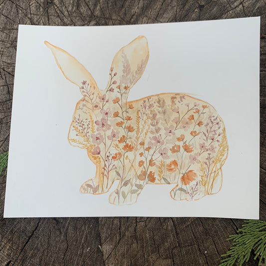 Wildflower Bunny Print