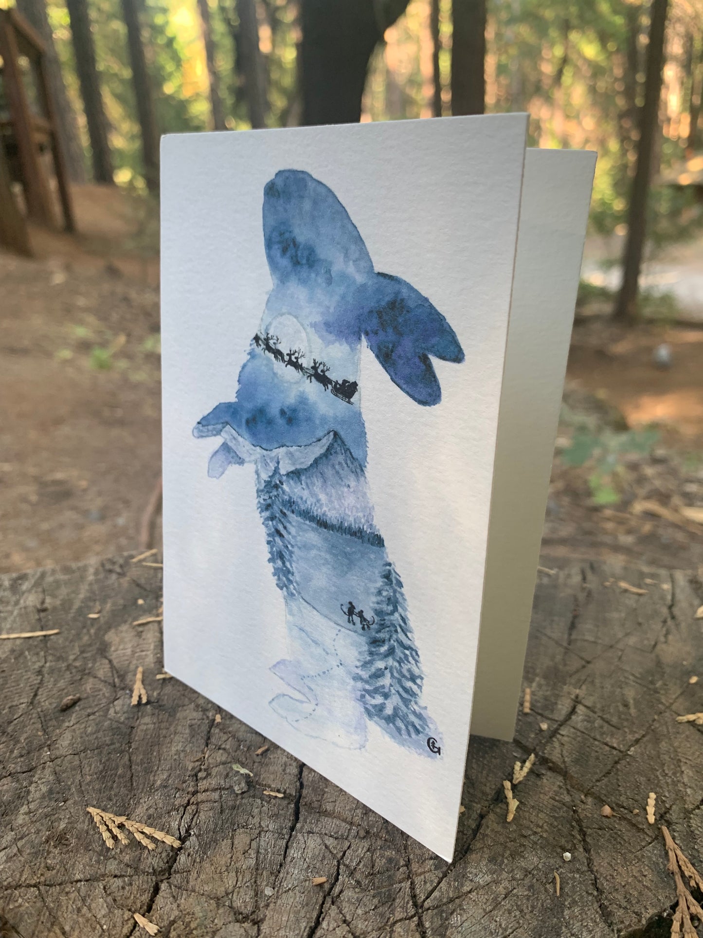 Winter Christmas Bunny Print