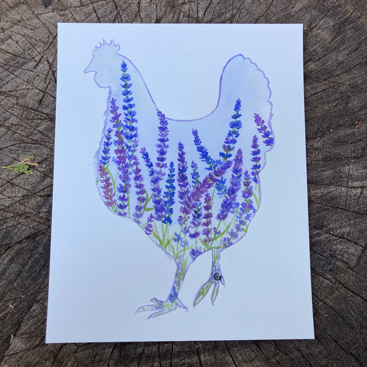 Lavender Chicken Print