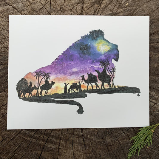 Christmas Lion Print