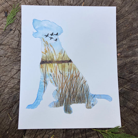 Labrador Pond Dog Print