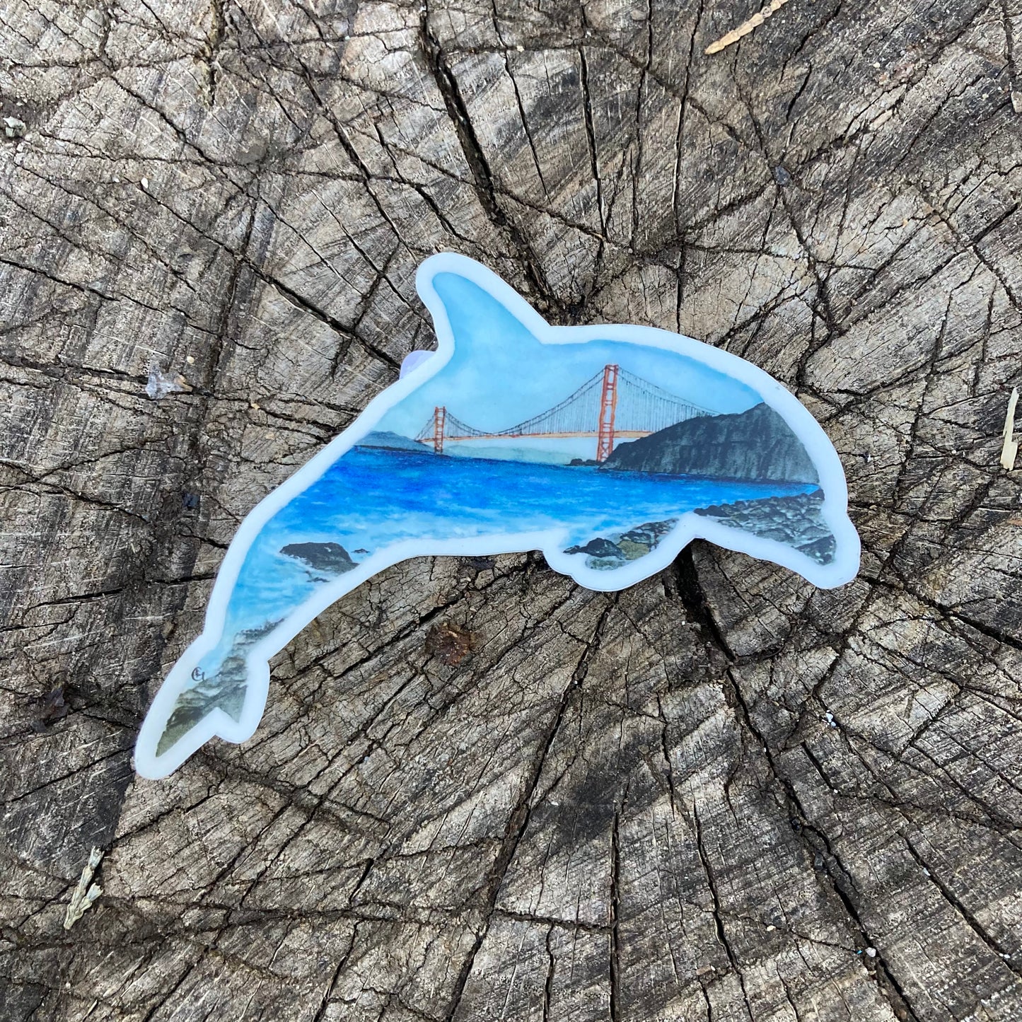 Golden Gate Bridge Dolphin Sticker