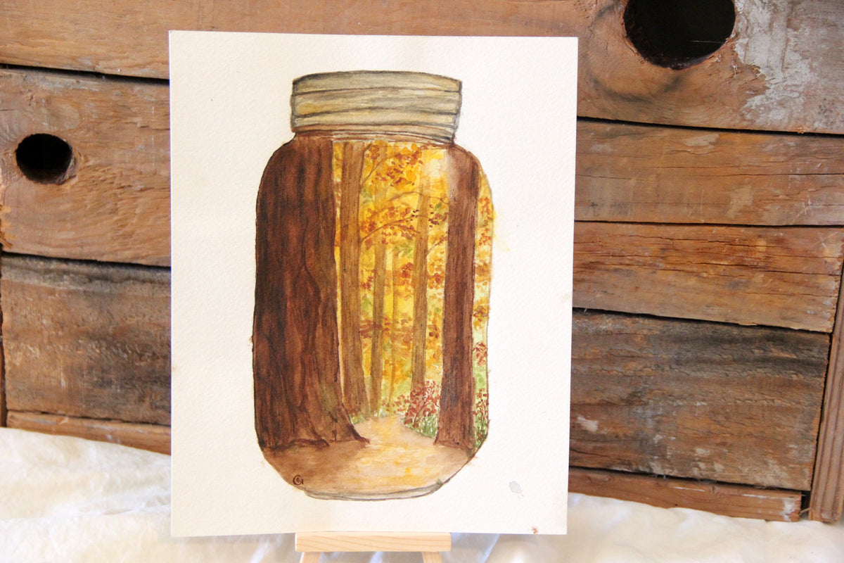 Fall in a Mason Jar Print