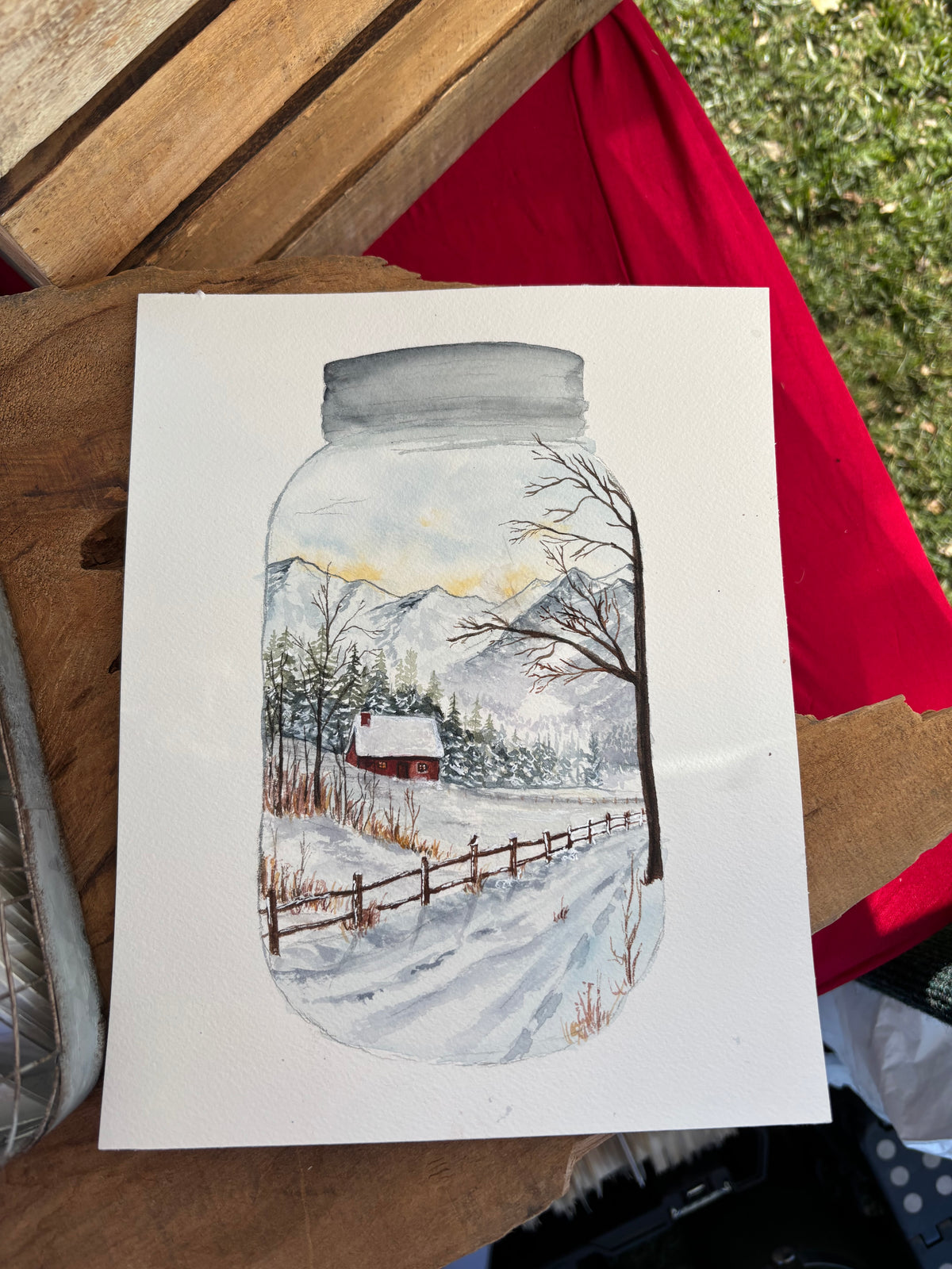 Winter in a Mason Jar Print