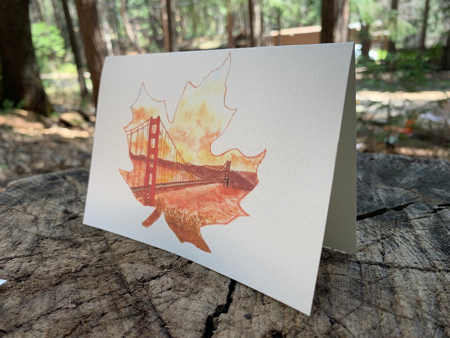 Golden Gate Bridge Leaf Print