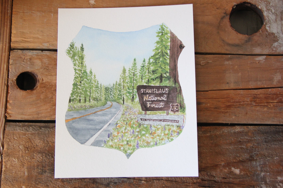 Stanislaus National Forest Sign Print